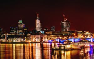 Skyline from London at night