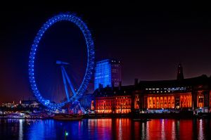 Eye of London at night