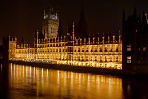 Parliament in London at night